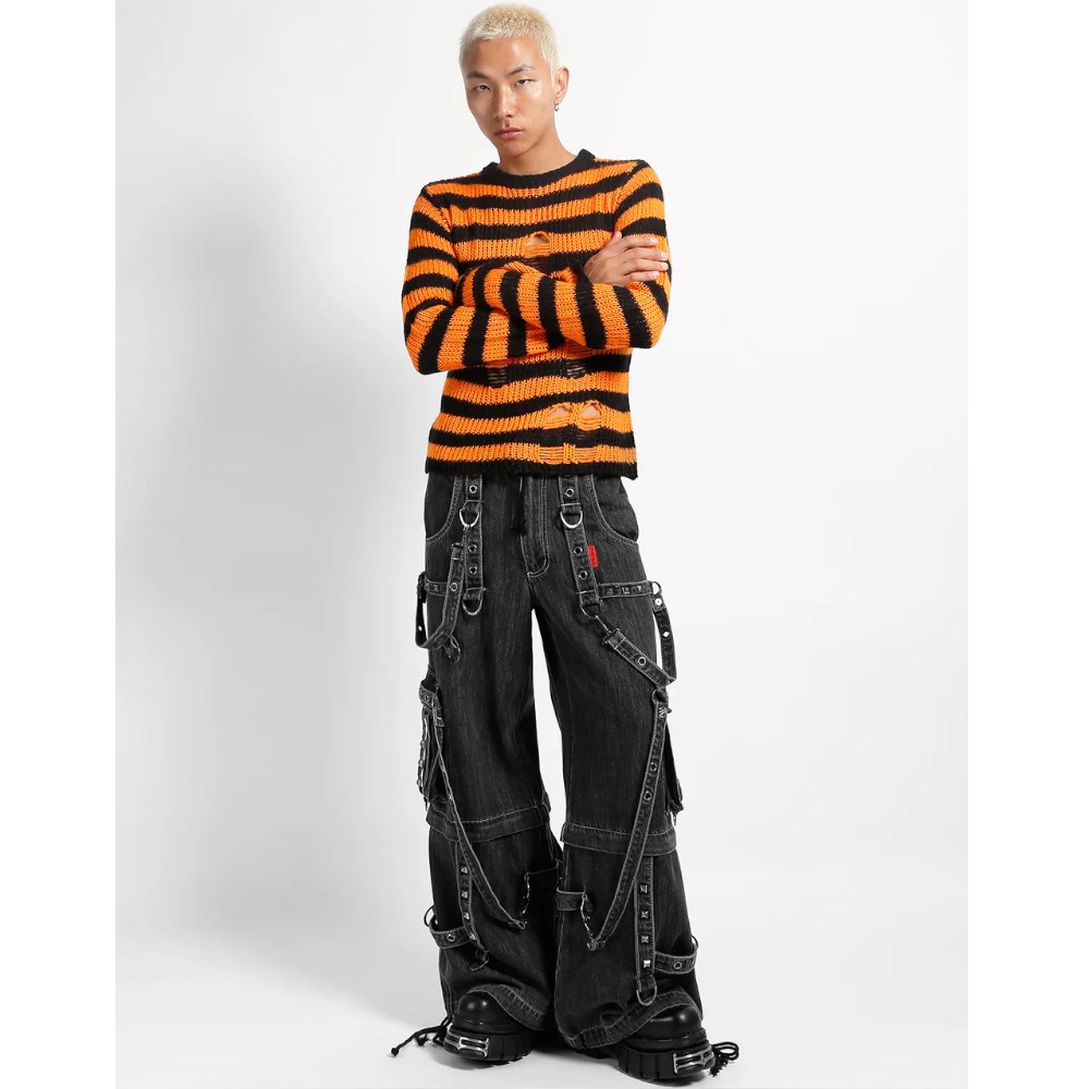 Tripp NYC - Denim Strap Wide leg trousers - Black